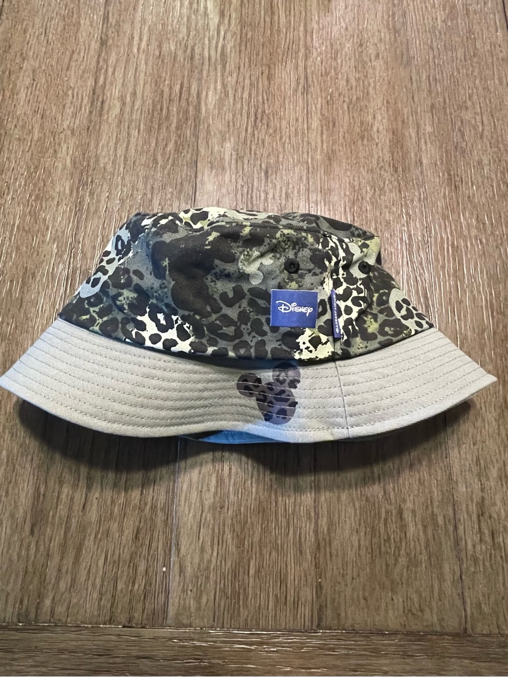 Disney Parks Animal Kingdom Camo Leopard Mickey Print Bucket Hat